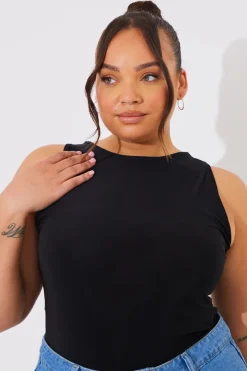 Racer Neck Double Layer Slinky Bodysuit|In The Style Best