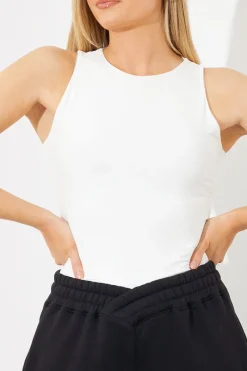 Racer Neck Double Layer Slinky Bodysuit|In The Style Best