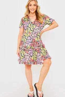 Recycled Floral Frill Mini Dress|In the Style Best