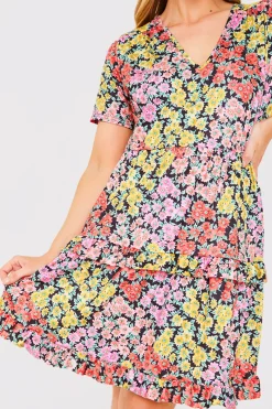 Recycled Floral Frill Mini Dress|In the Style Best