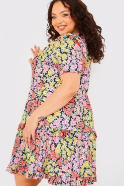 Recycled Floral Frill Mini Dress|In the Style Best