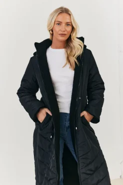 Recycled Reversible Longline Borg Puffer Coat|In the Style New