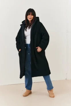 Recycled Reversible Longline Borg Puffer Coat|In the Style New