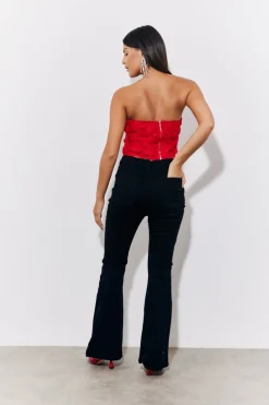 3D Floral Bandeau Top|In the Style Clearance
