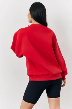 Crew Neck Embroide Sweatshirt|Fits