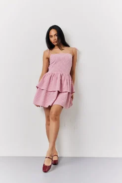 Seersucker Gingham Shir Mini Dress|In The Style Outlet