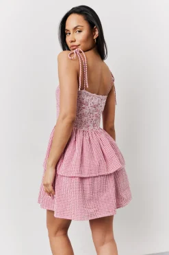 Seersucker Gingham Shir Mini Dress|In The Style Outlet