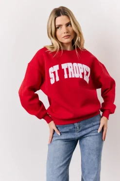 St Tropez Embroide Slogan Sweatshirt|In The Style Best