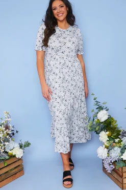 Responsible Viscose Floral Midi Dress|In the Style Clearance