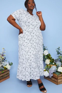 Responsible Viscose Floral Midi Dress|In the Style Clearance