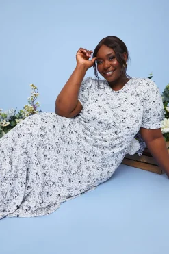 Responsible Viscose Floral Midi Dress|In the Style Clearance