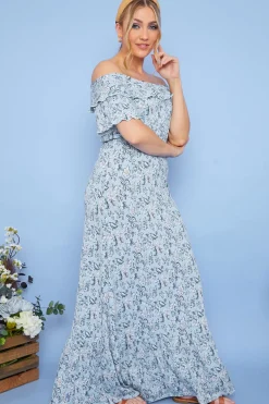 Responsible Viscose Paisley Bardot Midi Dress|In the Style