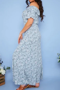 Responsible Viscose Paisley Bardot Midi Dress|In the Style