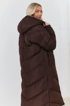 Reversible Hooded Longline Puffer Coat|In the Style New