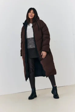 Reversible Hooded Longline Puffer Coat|In the Style New