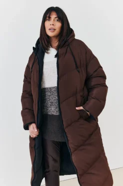 Reversible Hooded Longline Puffer Coat|In the Style New