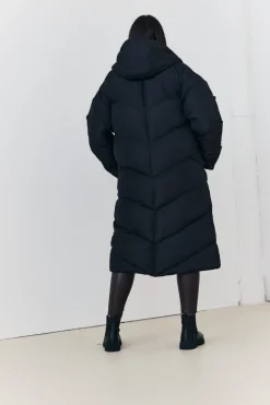 Reversible Hooded Longline Puffer Coat|In the Style New