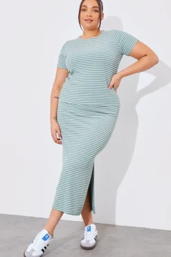 Reversible Stripe Co-Ord Midi Skirt|In The Style Hot