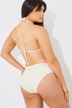 Rib Boomerang High Leg Bikini Bottom|In the Style Hot