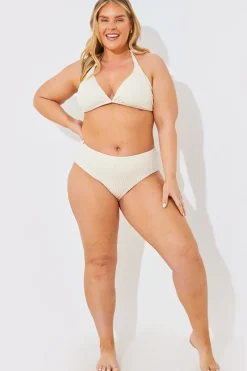 Rib Boomerang High Leg Bikini Bottom|In the Style Hot