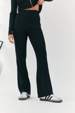 Rib Knit Co-Ord Flare Trouser|Fits Hot