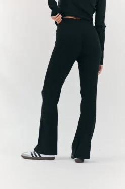 Rib Knit Co-Ord Flare Trouser|Fits Hot