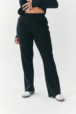 Rib Knit Co-Ord Flare Trouser|Fits Hot