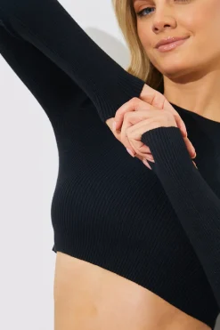 Rib Knit Crew Neck Co-Ord Top|In The Style Online