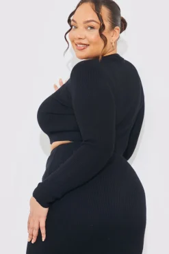 Rib Knit Crew Neck Co-Ord Top|In The Style Online
