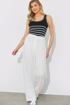 Rib Knit Scoop Neck Stripe Top|In The Style Sale