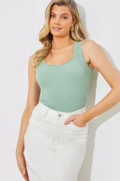 Rib Knit Scoop Neck Top|In The Style Best