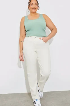 Rib Knit Scoop Neck Top|In The Style Best
