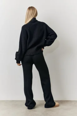 Rib Knit Wide Leg Co Ord Trouser|In The Style Discount