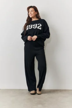Rib Knit Wide Leg Co Ord Trouser|In The Style Discount