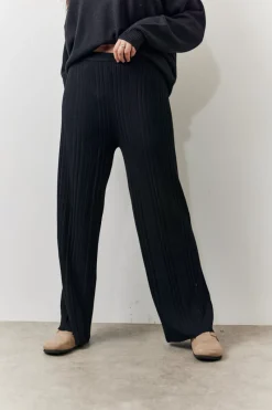 Rib Knit Wide Leg Co Ord Trouser|In The Style Discount