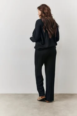 Rib Knit Wide Leg Co Ord Trouser|In The Style Discount