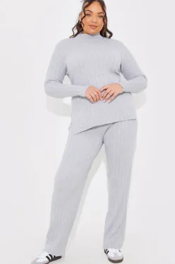 Rib Knitted Co Ord Trouser|In The Style Hot