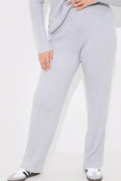 Rib Knitted Co Ord Trouser|In The Style Hot
