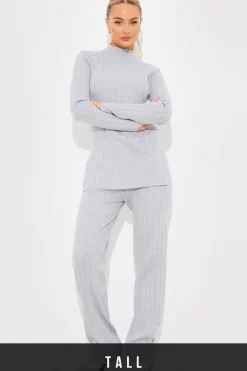 Rib Knitted Co Ord Trouser|In The Style Hot