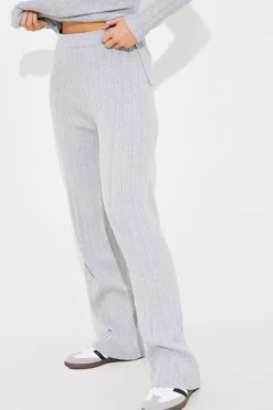 Rib Knitted Co Ord Trouser|In The Style Hot
