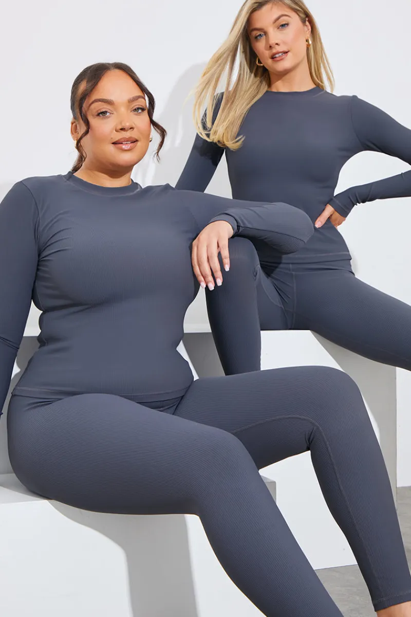 Rib Long Sleeve Top|In The Style Clearance