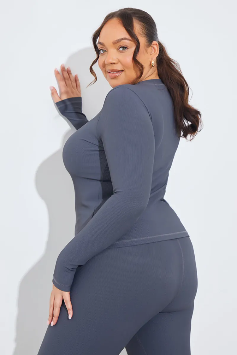 Rib Long Sleeve Top|In The Style Clearance