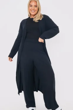 Rib Wide Leg Trousers|In the Style Best