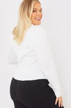 Ribbed CollaFitted Cardigan|In The Style Outlet
