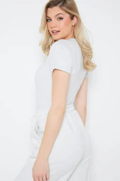 Ribbed Crew Neck Short Sleeve Bodysuit|Fits Hot