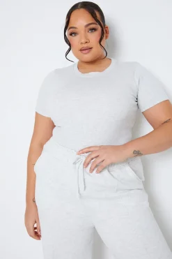 Ribbed Crew Neck Short Sleeve Bodysuit|Fits Hot