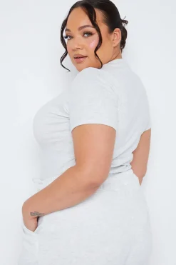 Ribbed Crew Neck Short Sleeve Bodysuit|Fits Hot