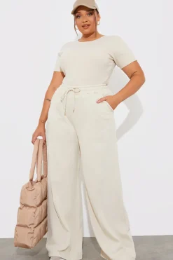 Ribbed Crew Neck Short Sleeve Bodysuit|Fits Hot