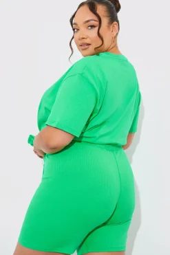 Ribbed High Waisted Cycling Shorts|In The Style Outlet