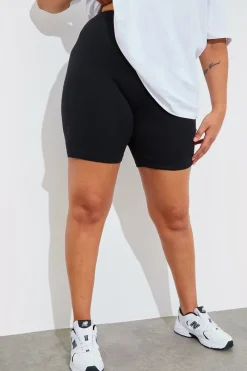 Ribbed High Waisted Cycling Shorts|In The Style Outlet